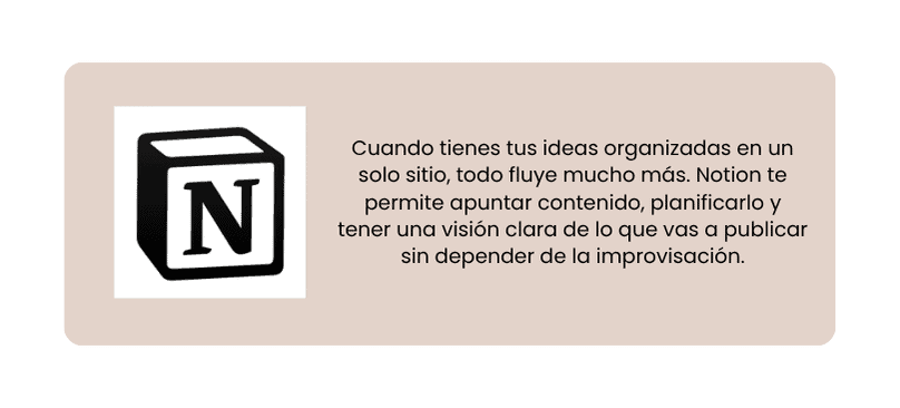 Herramienta para crear contenido en redes sociales - Notion